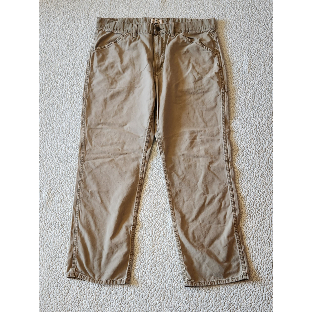 Blue Mountain bootcut khaki tan high-rise carpenter jeans